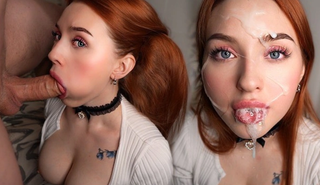 Похотливая красотка облизывает член, вызывая оргазм