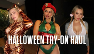 Сексуальная примерка костюмов на Хэллоуин: горячие девушки без трусиков!